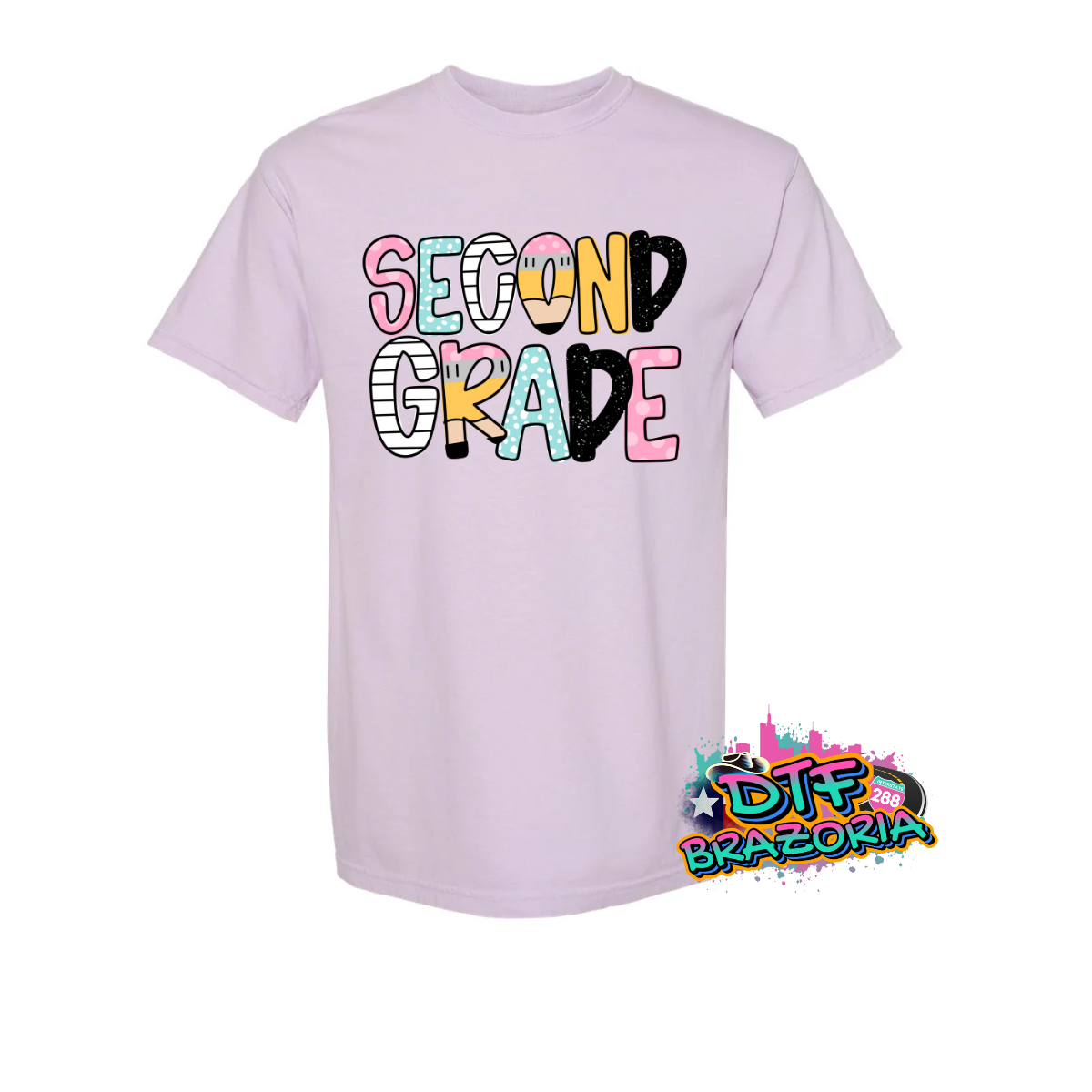 Colorful Doodle Grade Level Shirt – PreK to 5th Grade Back to School Tee – Comfort Colors Youth & Teacher T-Shirt