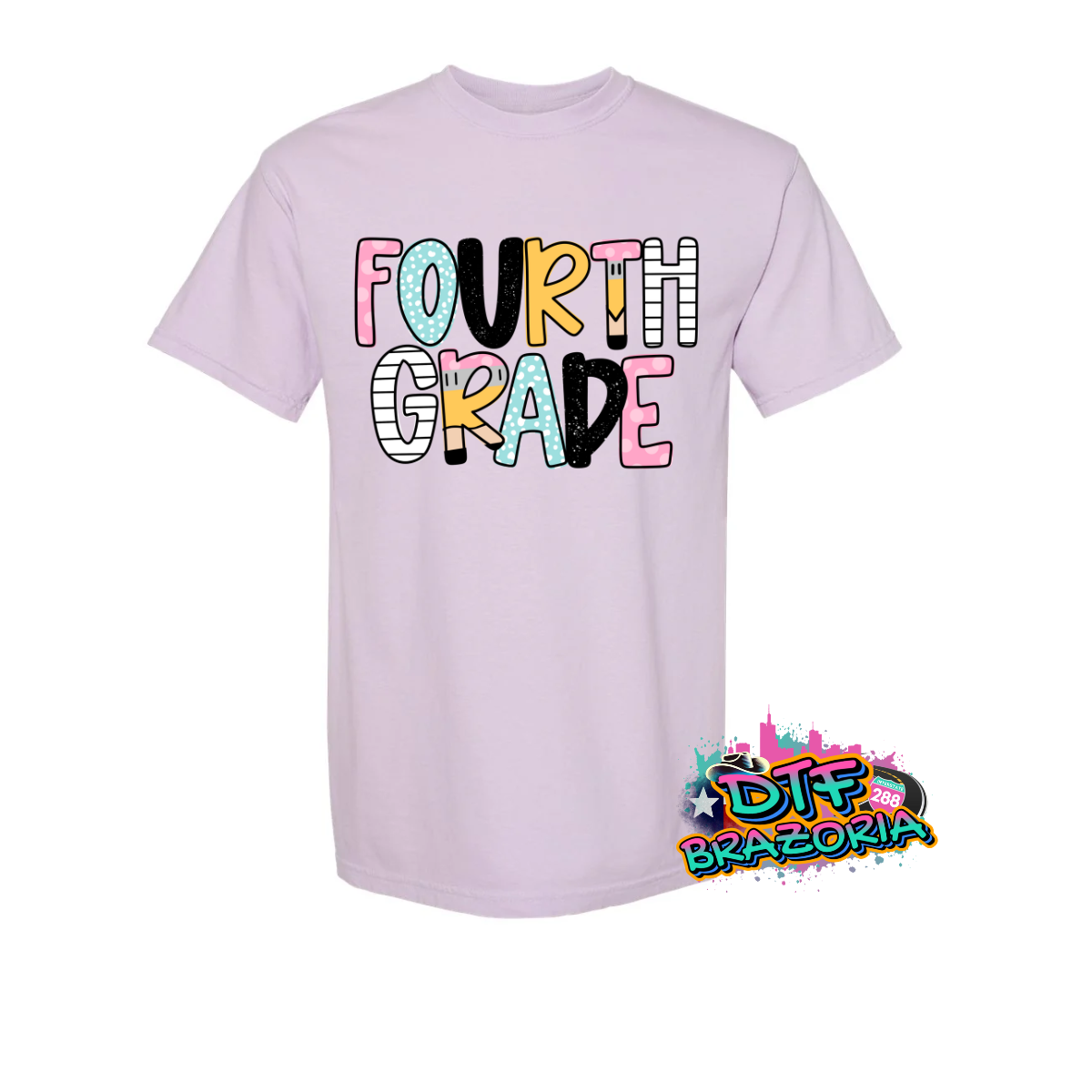 Colorful Doodle Grade Level Shirt – PreK to 5th Grade Back to School Tee – Comfort Colors Youth & Teacher T-Shirt