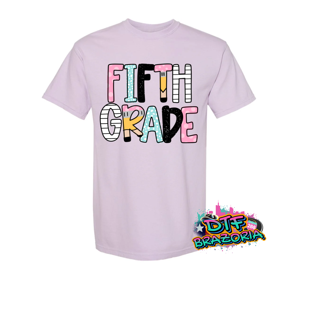 Colorful Doodle Grade Level Shirt – PreK to 5th Grade Back to School Tee – Comfort Colors Youth & Teacher T-Shirt