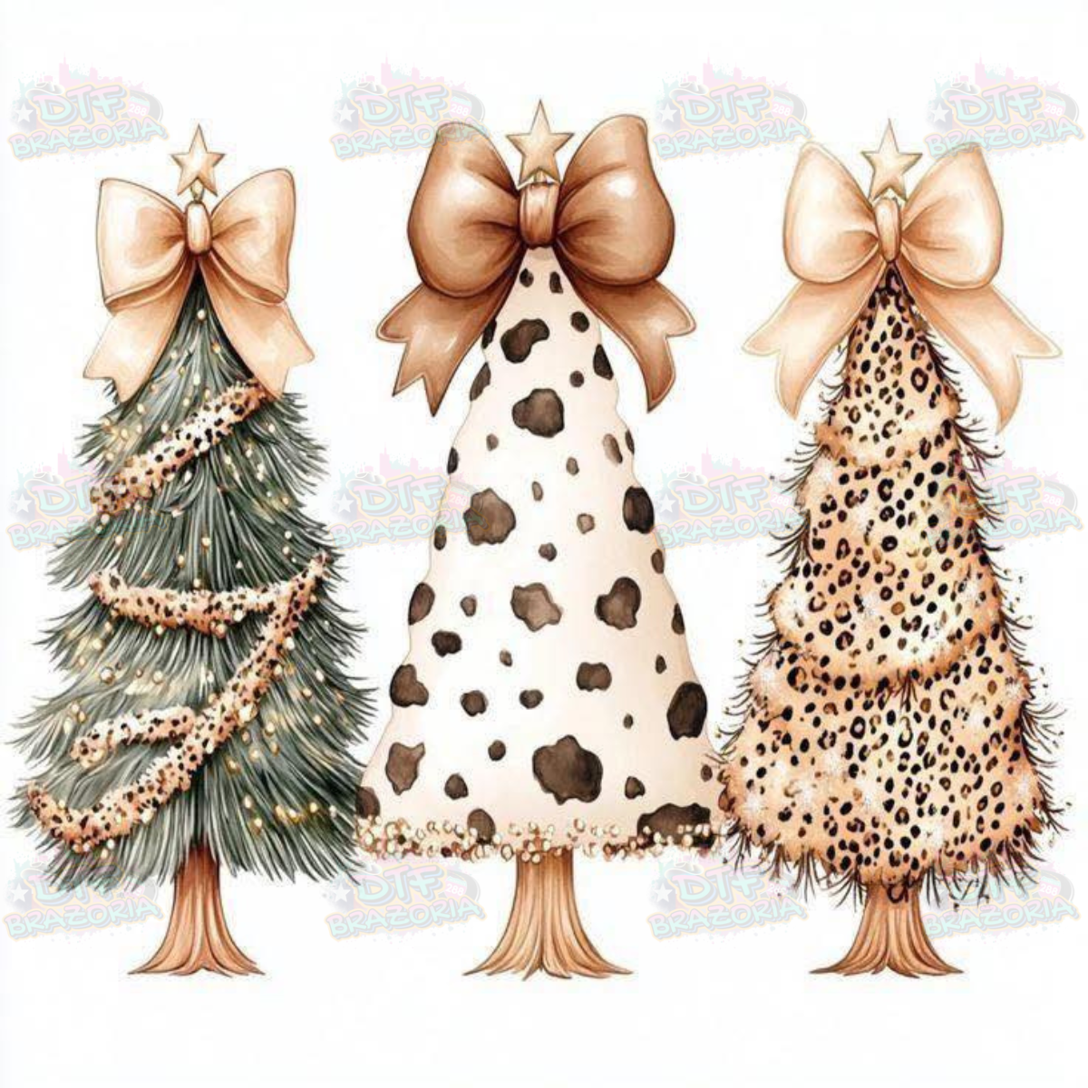 Leopard Christmas Trees Transfer