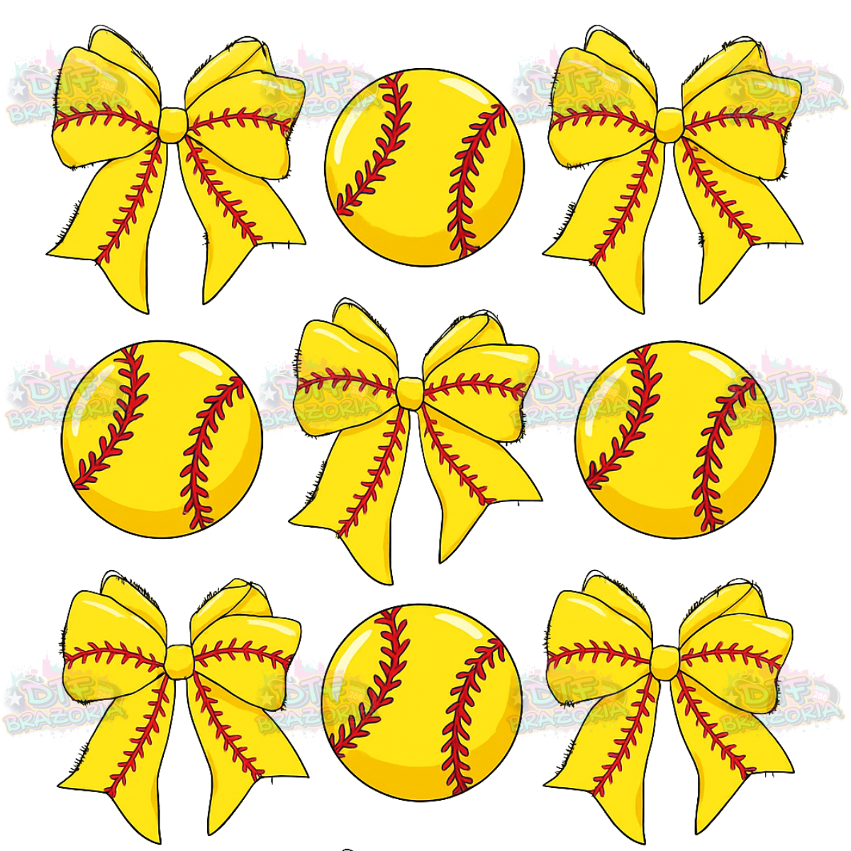 Softball & Bows Transfer