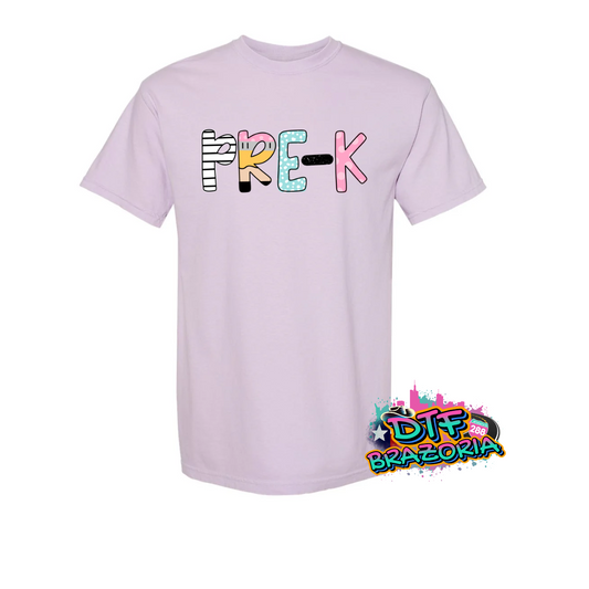 Colorful Doodle Grade Level Shirt – PreK to 5th Grade Back to School Tee – Comfort Colors Youth & Teacher T-Shirt