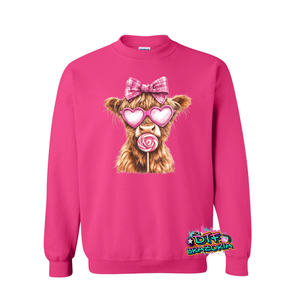 Highland Cow with Lollipop Crewneck
