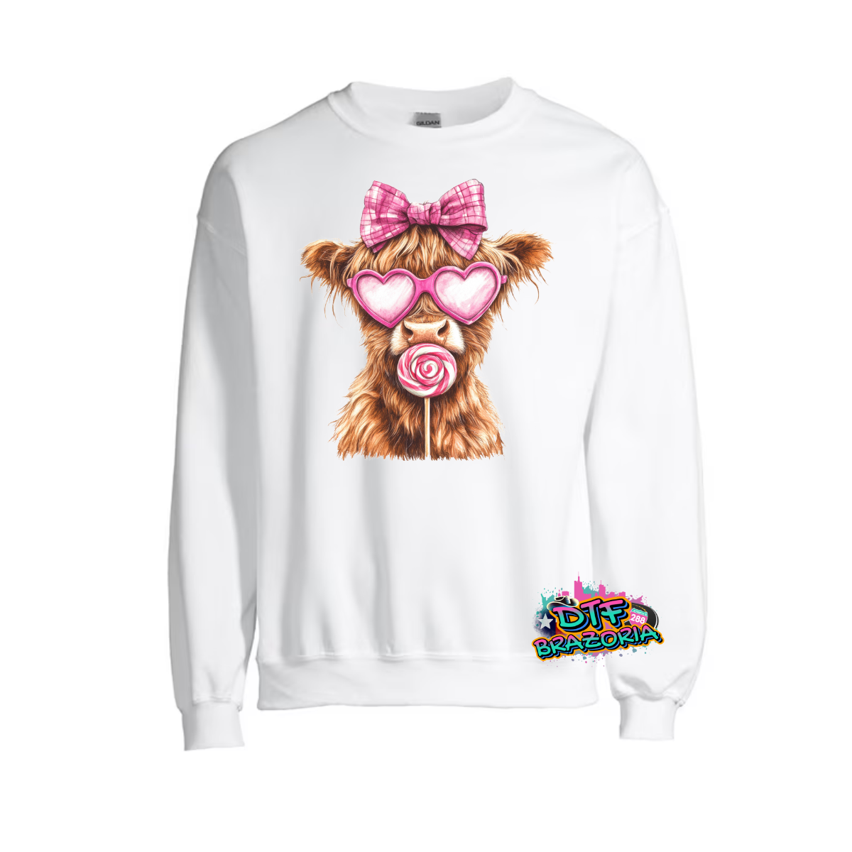 Highland Cow with Lollipop Crewneck