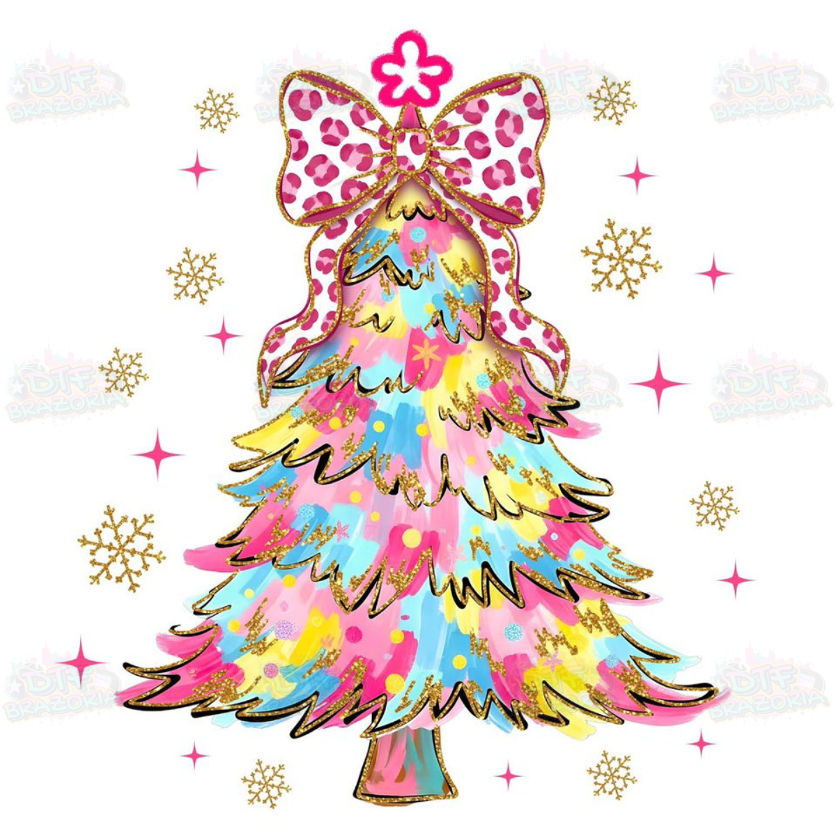 Preppy Christmas Tree Transfer