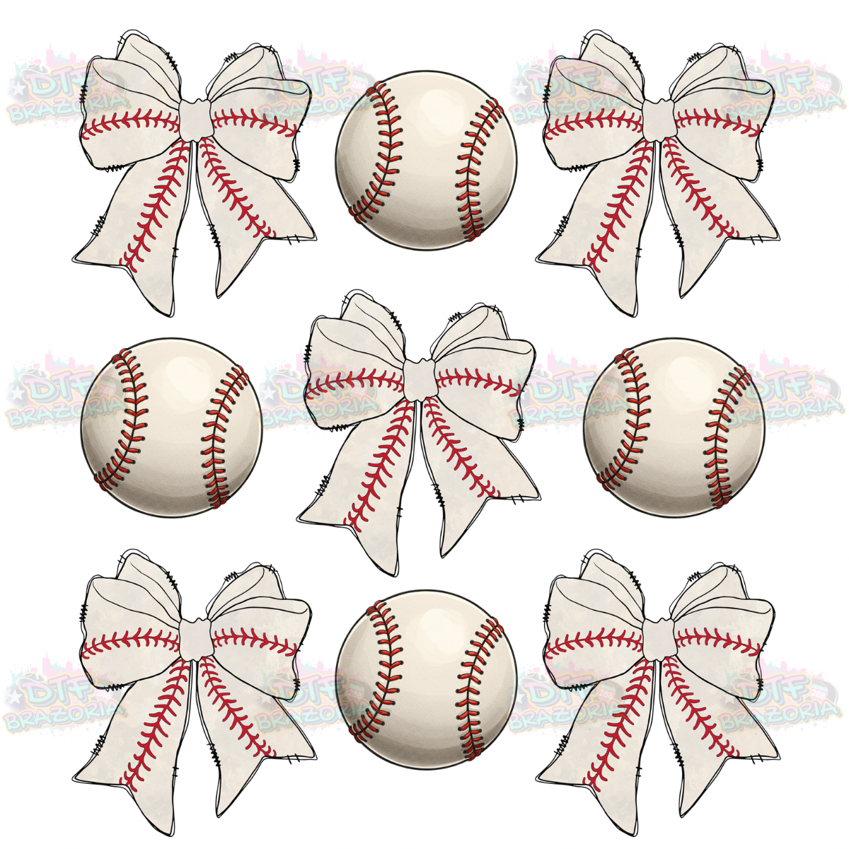 Baseball & Bows Transfer