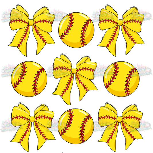 Softball & Bows Transfer