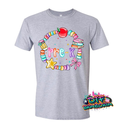 Beaded Bracelet Grade Level Shirt – PreK to 5th Grade Back to School Tee – Gildan Unisex Youth & Teacher T-Shirt